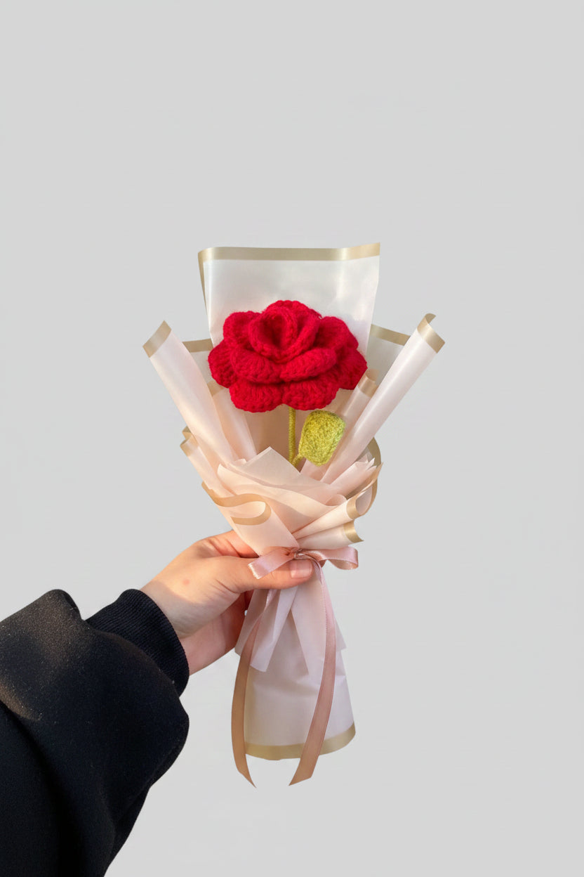 Handmade Crochet Rose Bouquet – Everlasting Yarn Flower Gift