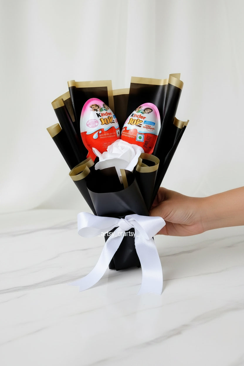 Customized Kinder Joy Bouquet – Pink Theme, Personalized Chocolate Gift