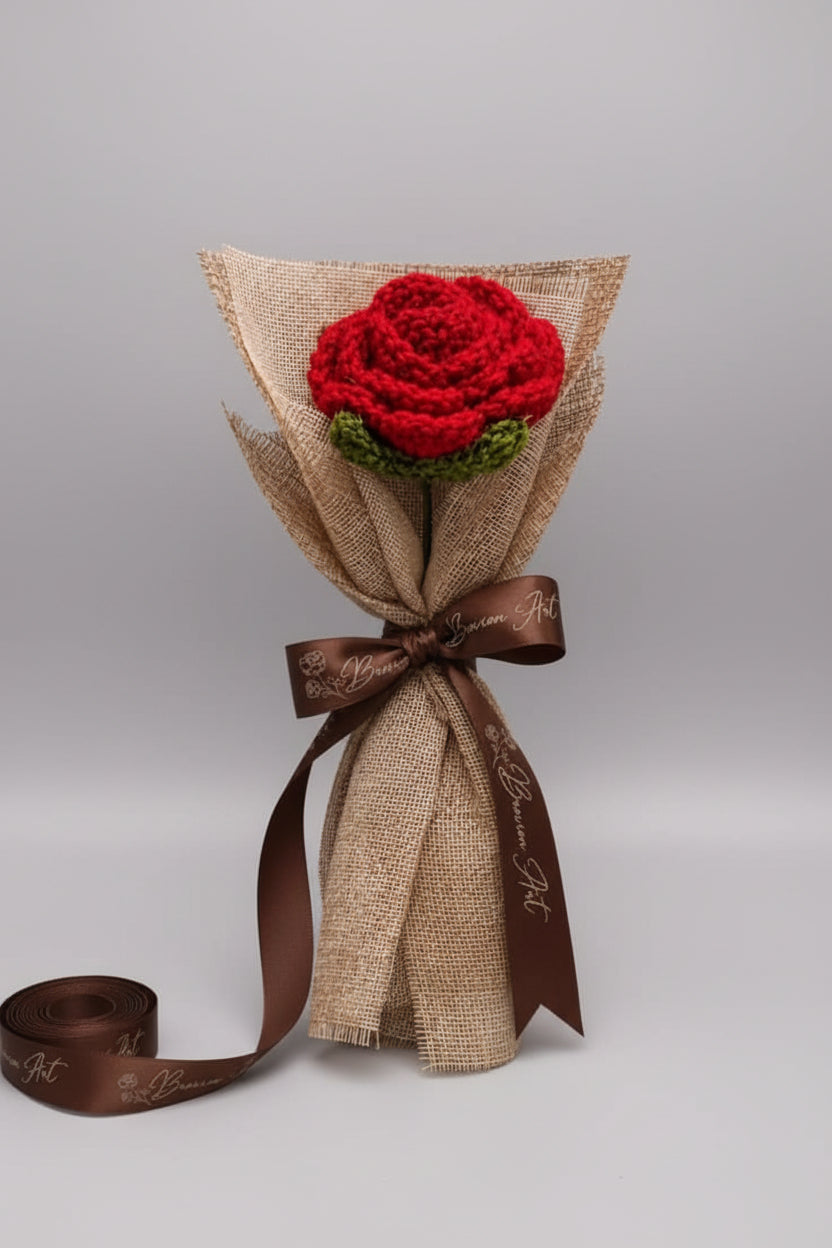 Handmade Crochet Rose Bouquet – Everlasting Yarn Flower Gift