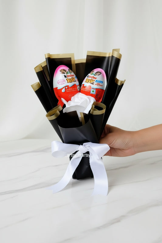 Customized Kinder Joy Bouquet – Pink Theme, Personalized Chocolate Gift